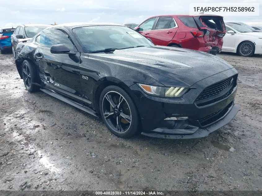 2017 Ford Mustang Gt Premium VIN: 1FA6P8CF7H5258962 Lot: 40828303