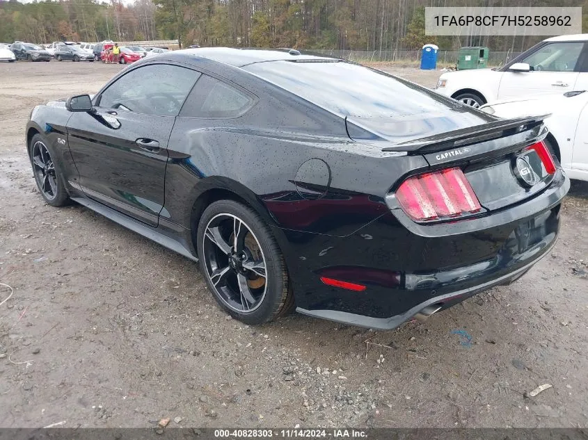 2017 Ford Mustang Gt Premium VIN: 1FA6P8CF7H5258962 Lot: 40828303