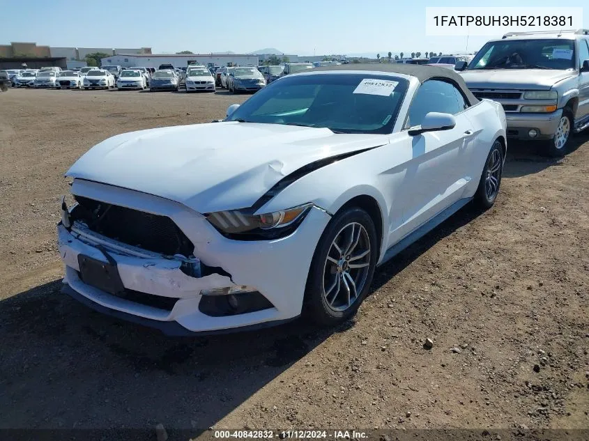 2017 Ford Mustang Ecoboost Premium VIN: 1FATP8UH3H5218381 Lot: 40842832