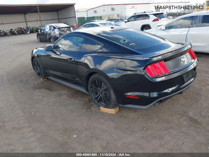 2017 Ford Mustang Ecoboost VIN: 1FA6P8TH5H5213942 Lot: 40881465