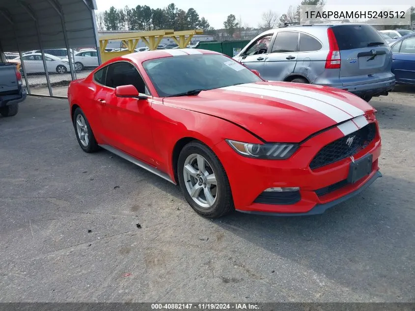 2017 Ford Mustang V6 VIN: 1FA6P8AM6H5249512 Lot: 40882147