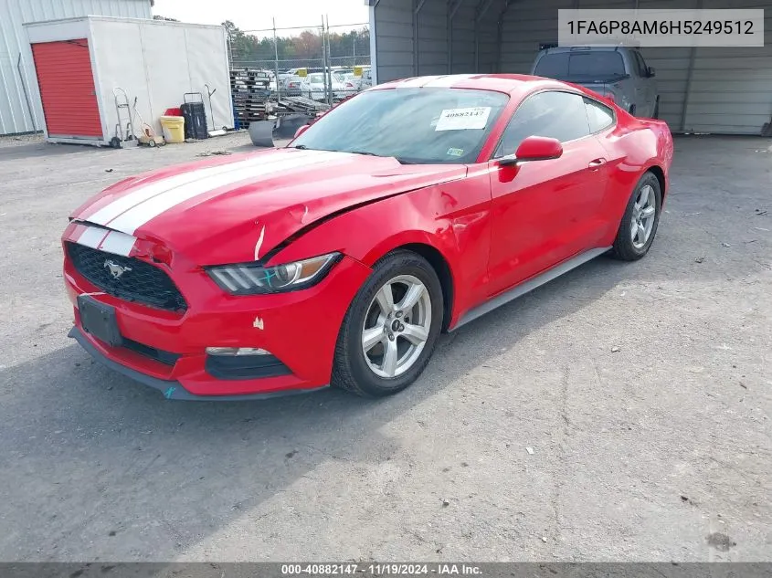 2017 Ford Mustang V6 VIN: 1FA6P8AM6H5249512 Lot: 40882147