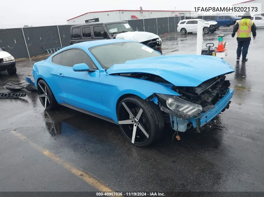 2017 Ford Mustang V6 VIN: 1FA6P8AM6H5202173 Lot: 40907036