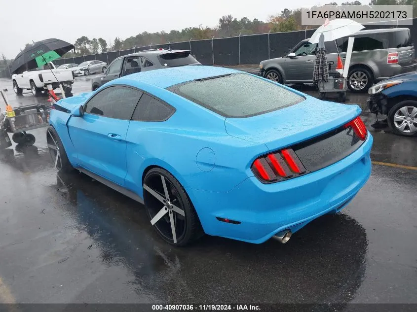 2017 Ford Mustang V6 VIN: 1FA6P8AM6H5202173 Lot: 40907036