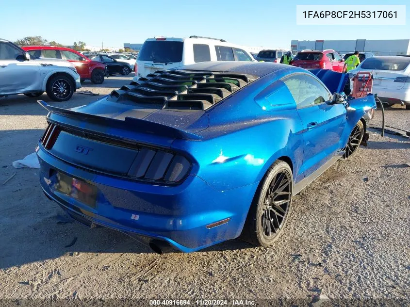 2017 Ford Mustang Gt VIN: 1FA6P8CF2H5317061 Lot: 40916894