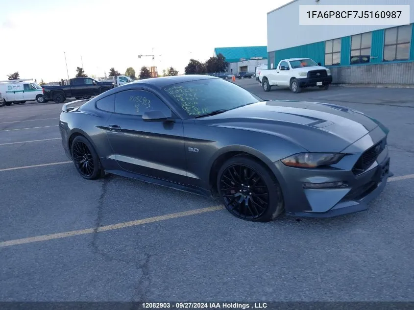 2018 Ford Mustang Gt VIN: 1FA6P8CF7J5160987 Lot: 12082903