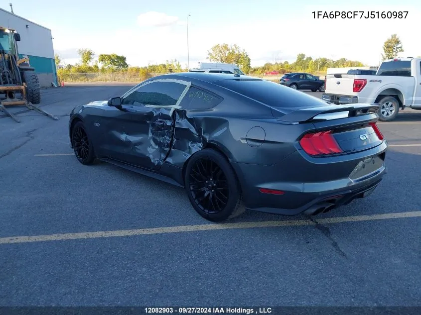 2018 Ford Mustang Gt VIN: 1FA6P8CF7J5160987 Lot: 12082903