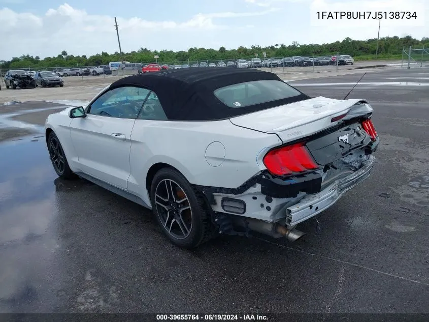 1FATP8UH7J5138734 2018 Ford Mustang Ecoboost Premium