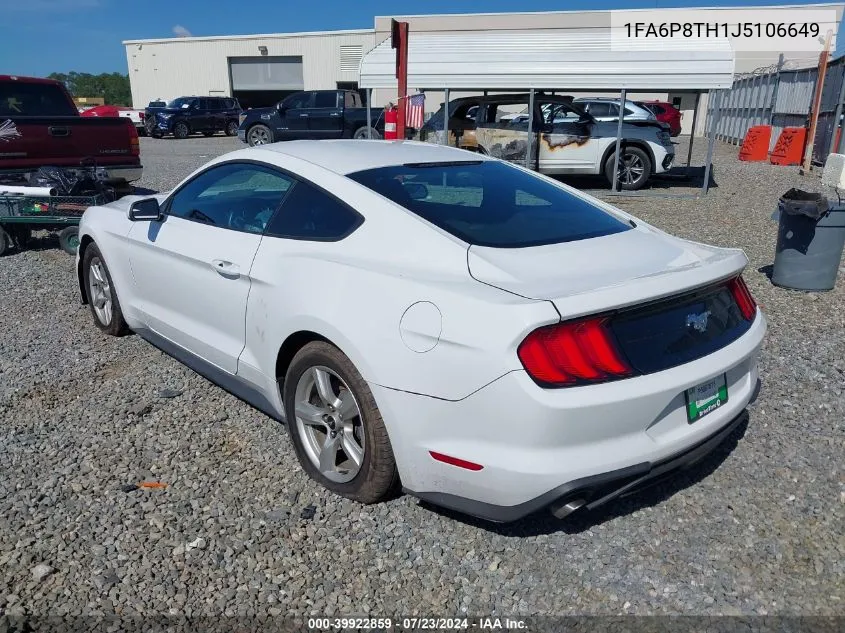 2018 Ford Mustang Ecoboost VIN: 1FA6P8TH1J5106649 Lot: 39922859