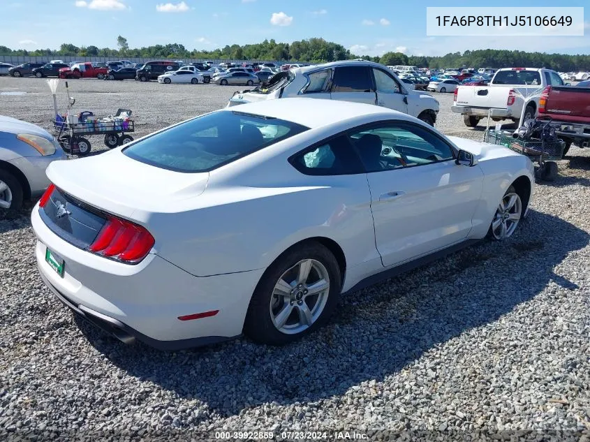 2018 Ford Mustang Ecoboost VIN: 1FA6P8TH1J5106649 Lot: 39922859