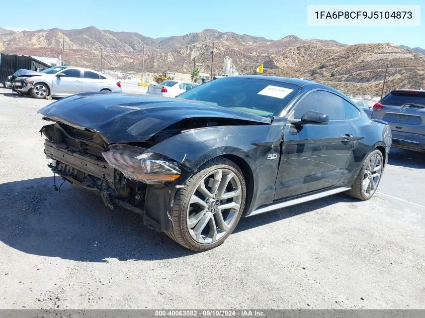 2018 Ford Mustang Gt Premium VIN: 1FA6P8CF9J5104873 Lot: 40063082