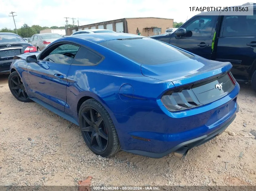 2018 Ford Mustang Ecoboost VIN: 1FA6P8TH7J5118563 Lot: 40245365