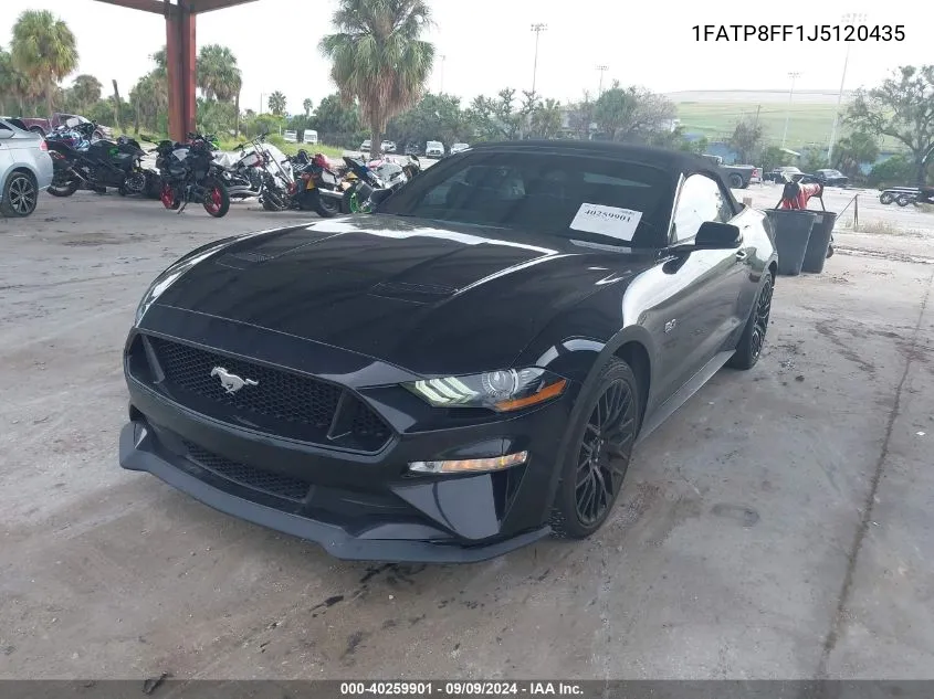 2018 Ford Mustang Gt Premium VIN: 1FATP8FF1J5120435 Lot: 40259901