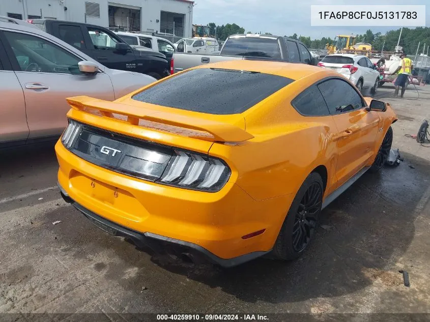 1FA6P8CF0J5131783 2018 Ford Mustang Gt