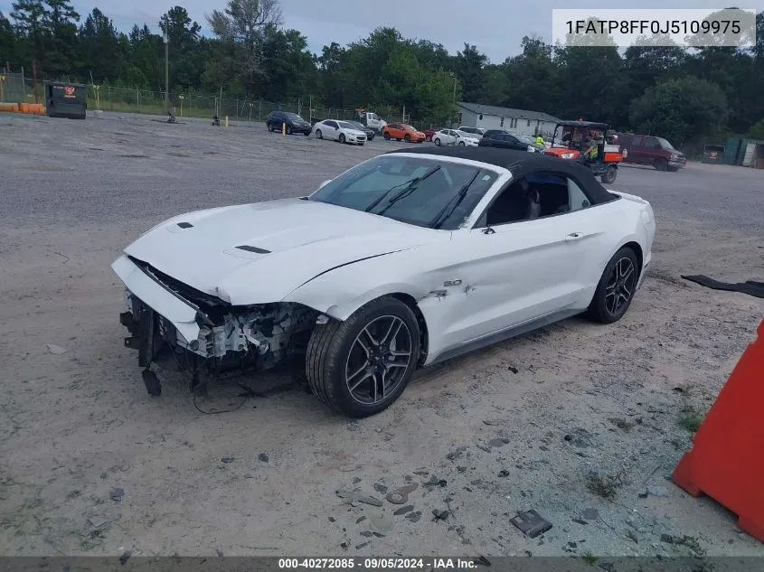 2018 Ford Mustang Gt Premium VIN: 1FATP8FF0J5109975 Lot: 40272085