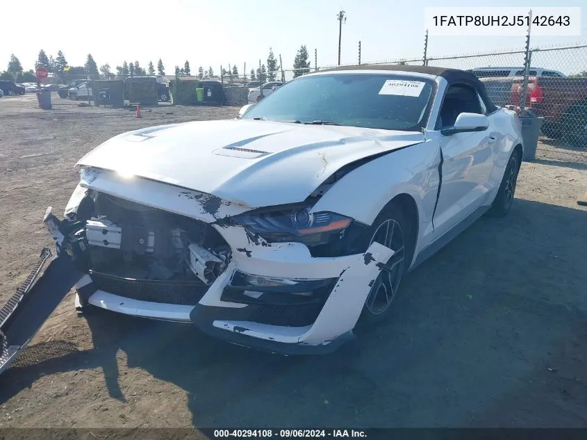 1FATP8UH2J5142643 2018 Ford Mustang Ecoboost Premium