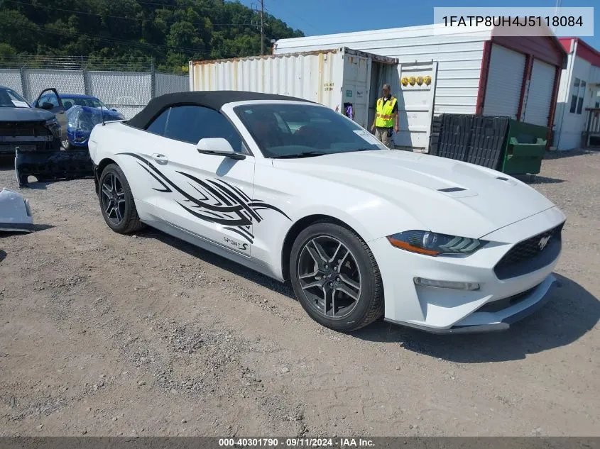 2018 Ford Mustang Ecoboost Premium VIN: 1FATP8UH4J5118084 Lot: 40301790