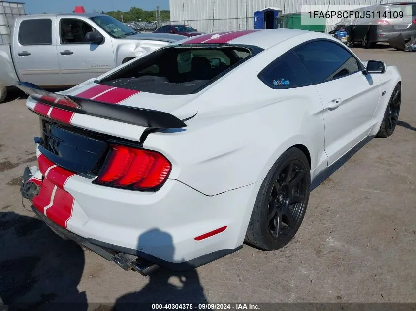 2018 Ford Mustang Gt VIN: 1FA6P8CF0J5114109 Lot: 40304378