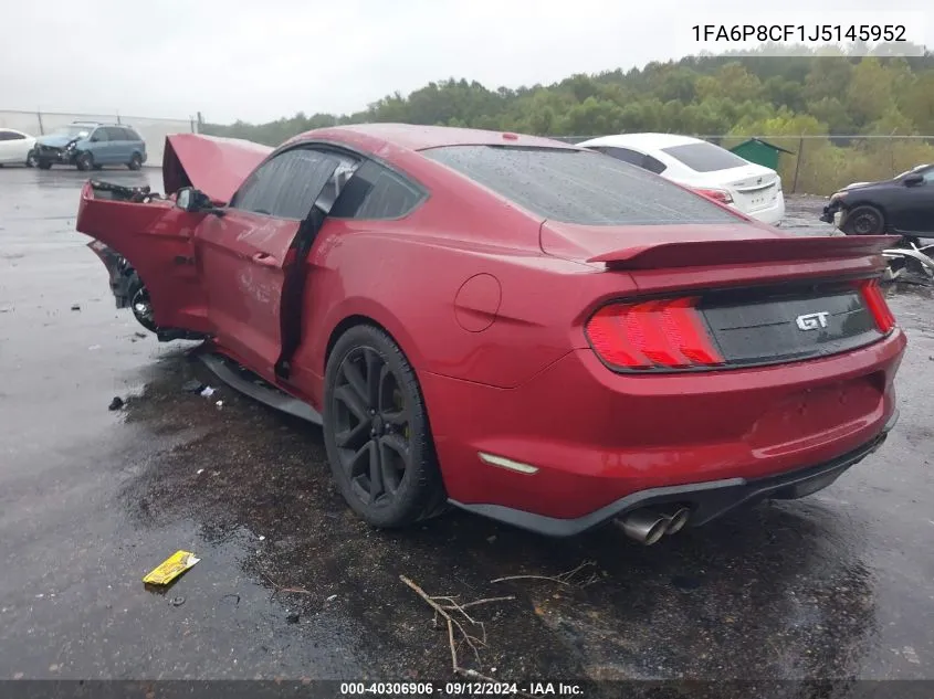 2018 Ford Mustang Gt Premium VIN: 1FA6P8CF1J5145952 Lot: 40306906