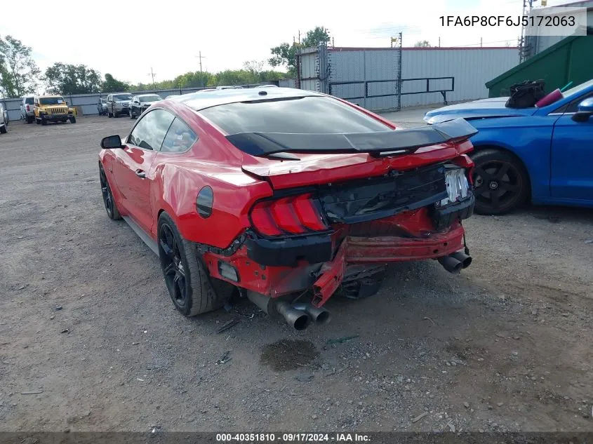 2018 Ford Mustang Gt VIN: 1FA6P8CF6J5172063 Lot: 40351810