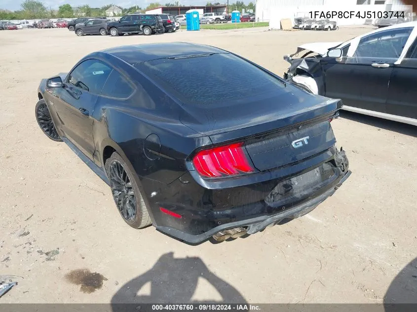 2018 Ford Mustang Gt VIN: 1FA6P8CF4J5103744 Lot: 40376760