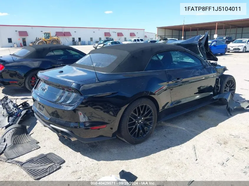 2018 Ford Mustang Gt Premium VIN: 1FATP8FF1J5104011 Lot: 40429571