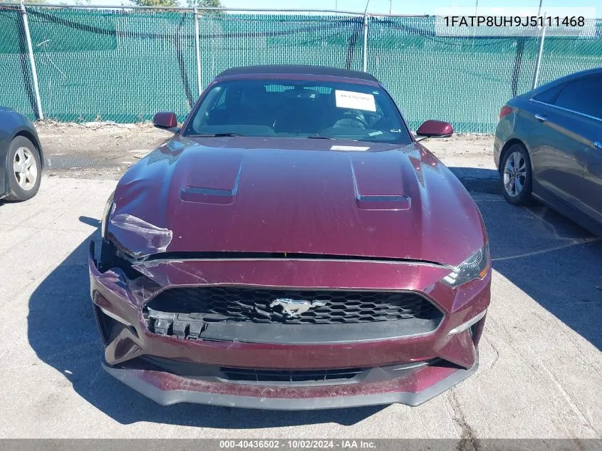 2018 Ford Mustang Ecoboost Premium VIN: 1FATP8UH9J5111468 Lot: 40436502