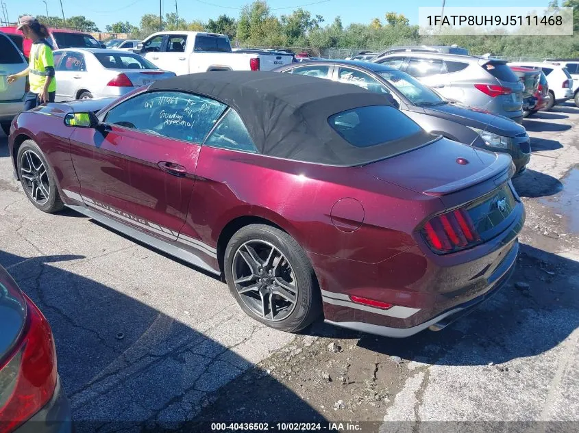 2018 Ford Mustang Ecoboost Premium VIN: 1FATP8UH9J5111468 Lot: 40436502