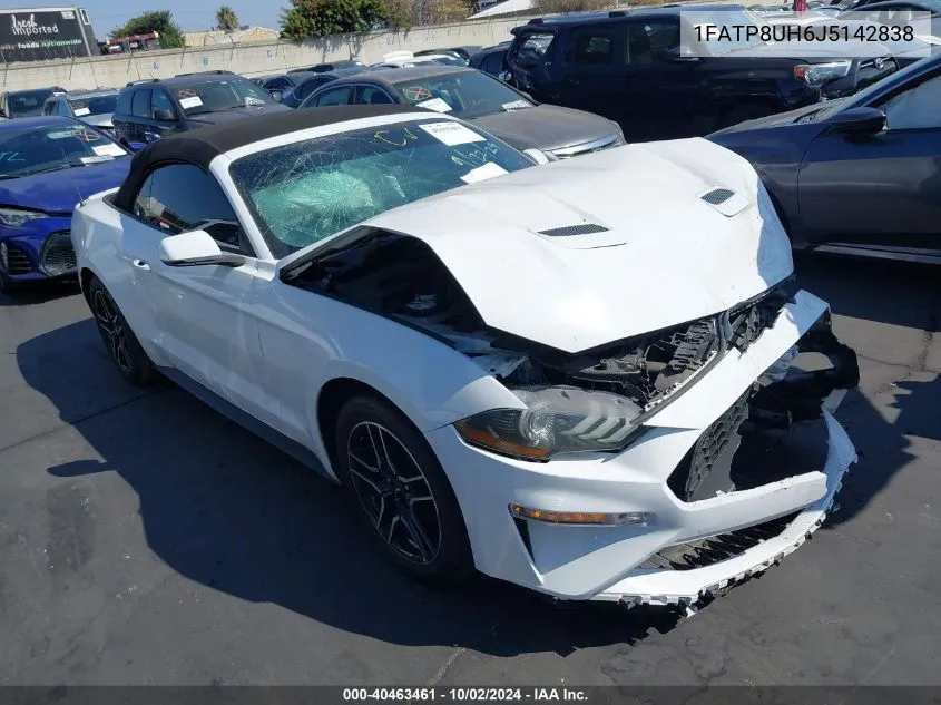 2018 Ford Mustang VIN: 1FATP8UH6J5142838 Lot: 40463461