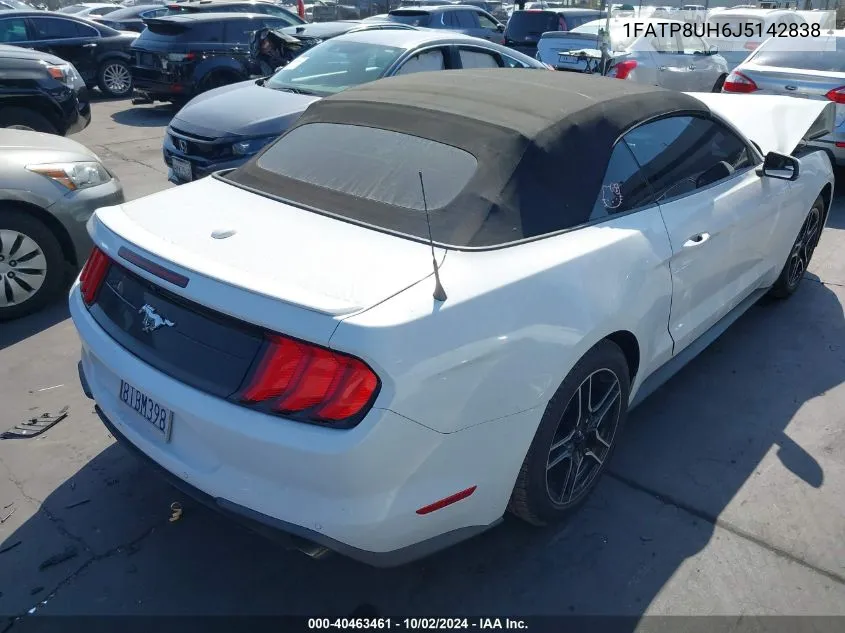 2018 Ford Mustang VIN: 1FATP8UH6J5142838 Lot: 40463461