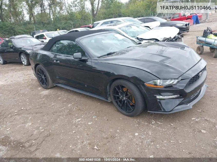 2018 Ford Mustang Ecoboost VIN: 1FATP8UH0J5110466 Lot: 40481538