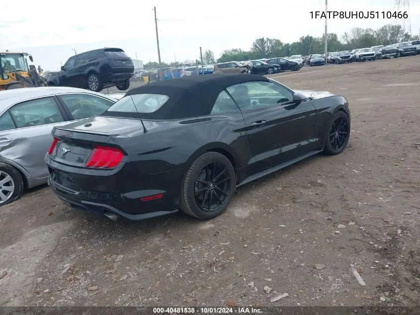 2018 Ford Mustang Ecoboost VIN: 1FATP8UH0J5110466 Lot: 40481538