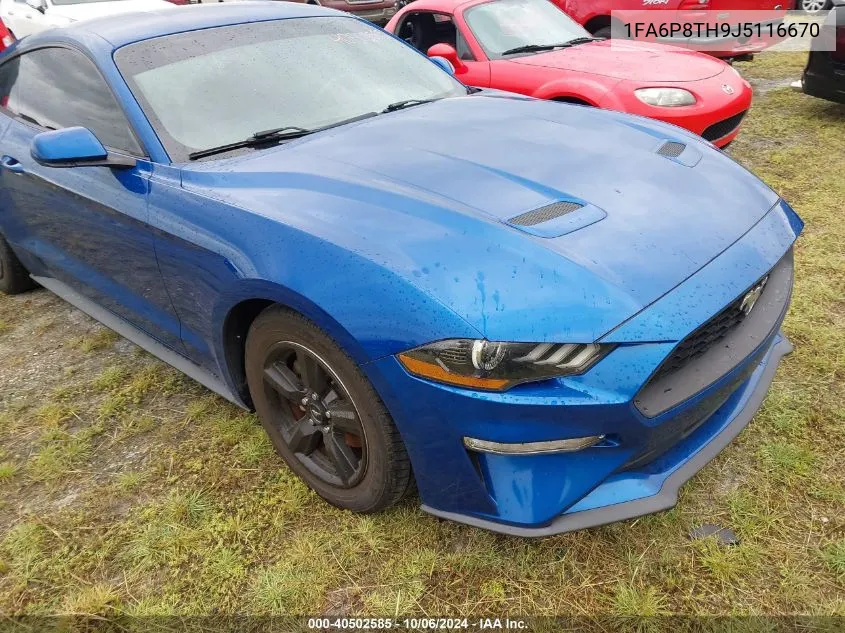 2018 Ford Mustang VIN: 1FA6P8TH9J5116670 Lot: 40502585