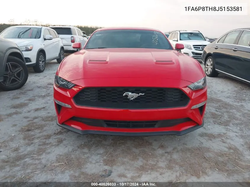 2018 Ford Mustang Ecoboost VIN: 1FA6P8TH8J5153581 Lot: 40526033