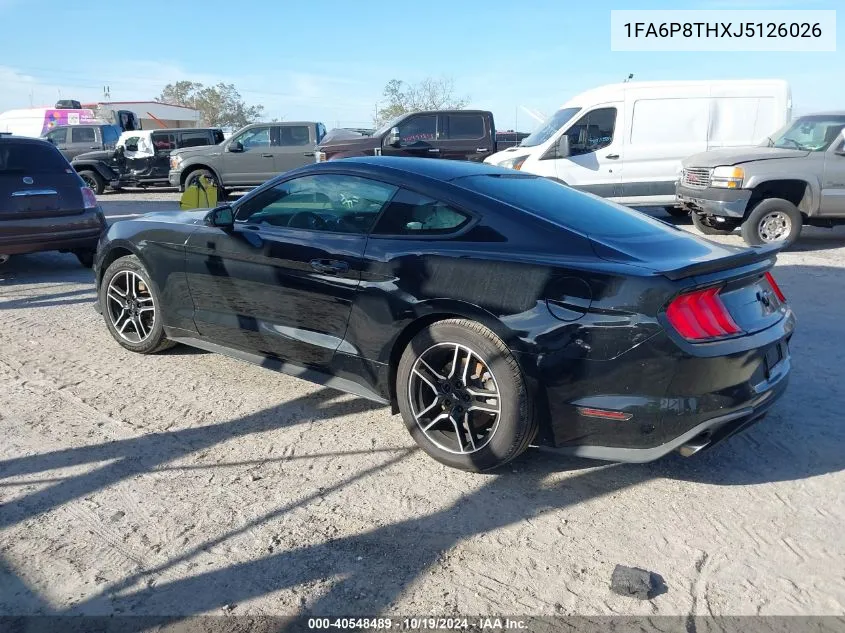 2018 Ford Mustang VIN: 1FA6P8THXJ5126026 Lot: 40548489