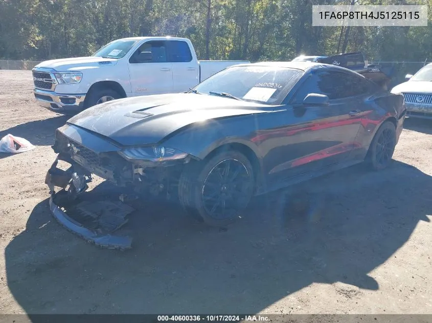 2018 Ford Mustang Ecoboost VIN: 1FA6P8TH4J5125115 Lot: 40600336