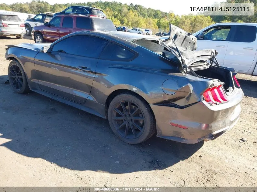 2018 Ford Mustang Ecoboost VIN: 1FA6P8TH4J5125115 Lot: 40600336