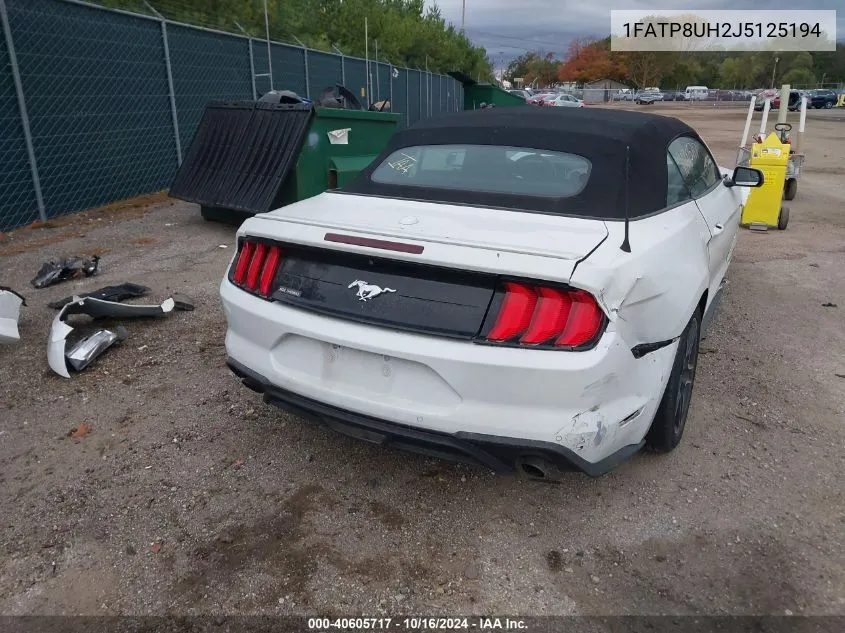 2018 Ford Mustang Ecoboost Premium VIN: 1FATP8UH2J5125194 Lot: 40605717