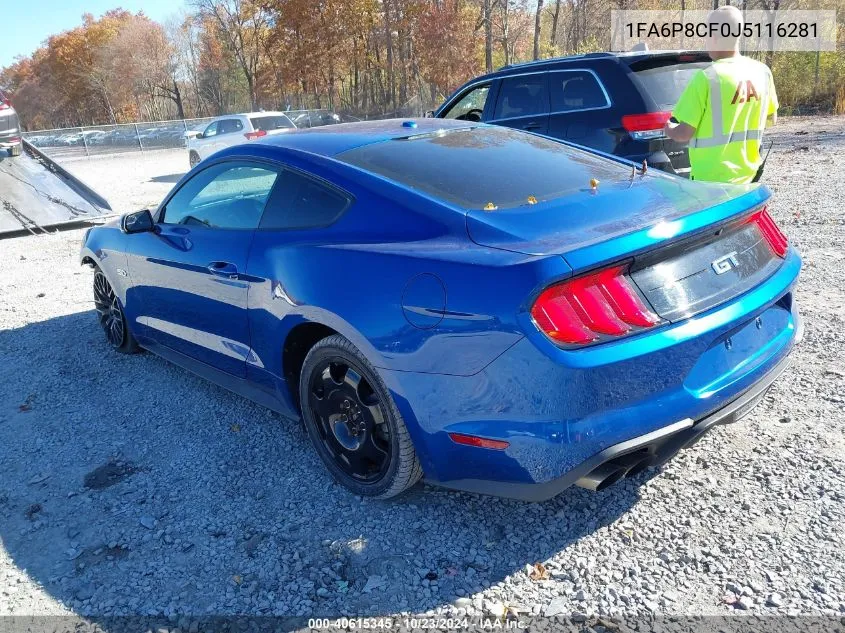 2018 Ford Mustang Gt Premium VIN: 1FA6P8CF0J5116281 Lot: 40615345