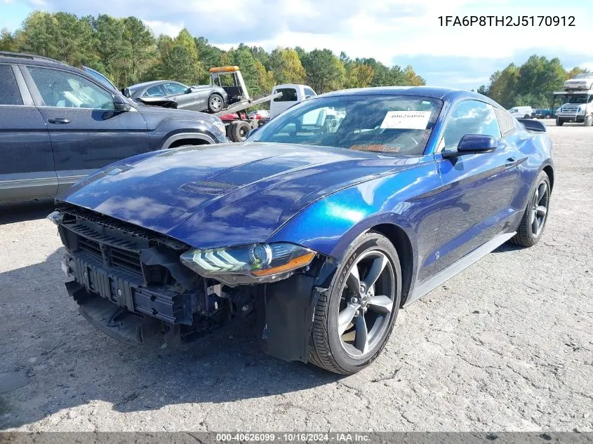 1FA6P8TH2J5170912 2018 Ford Mustang Ecoboost