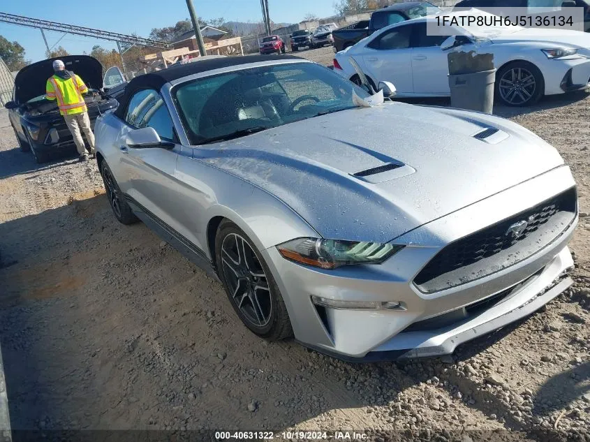 2018 Ford Mustang Ecoboost Premium VIN: 1FATP8UH6J5136134 Lot: 40631322