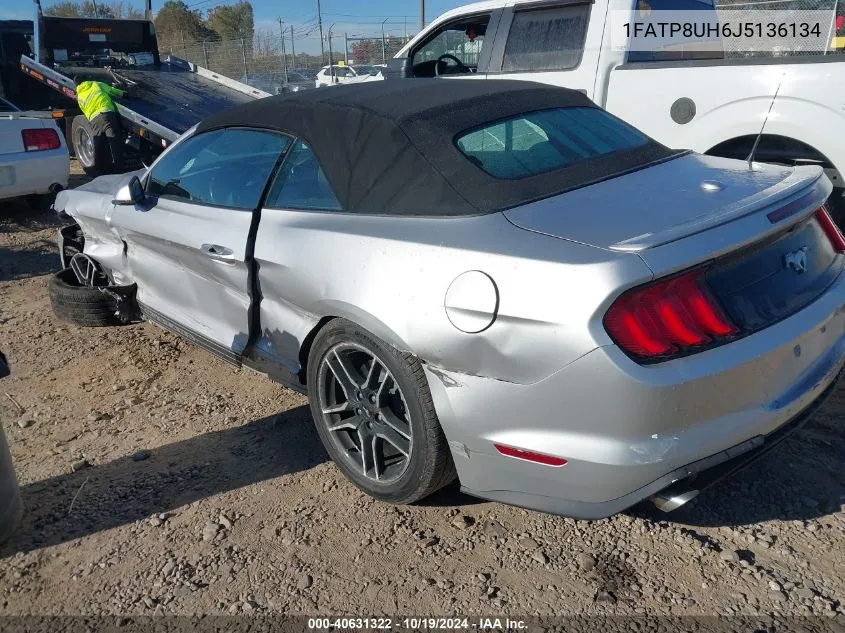 2018 Ford Mustang Ecoboost Premium VIN: 1FATP8UH6J5136134 Lot: 40631322