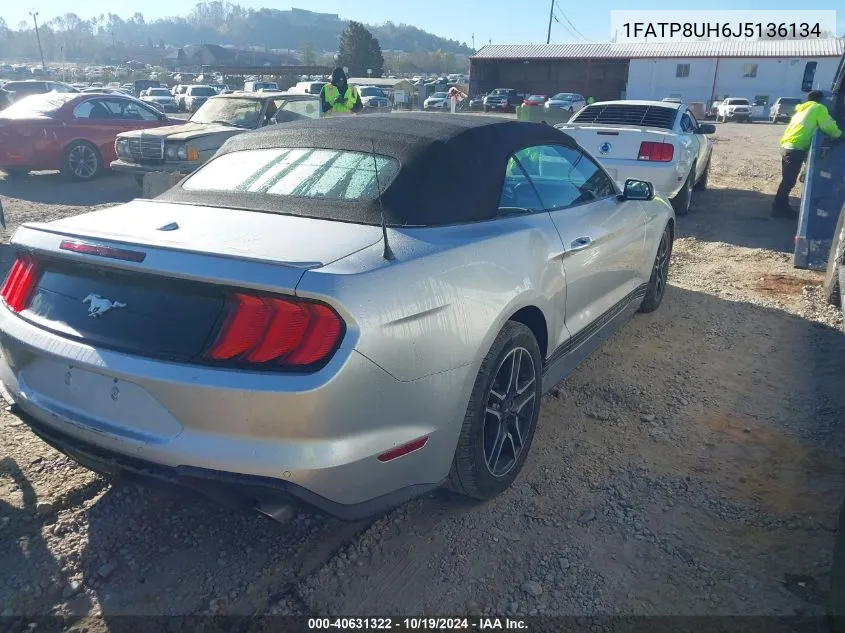 2018 Ford Mustang Ecoboost Premium VIN: 1FATP8UH6J5136134 Lot: 40631322