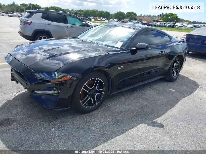 2018 Ford Mustang Gt VIN: 1FA6P8CF5J5105518 Lot: 40641291