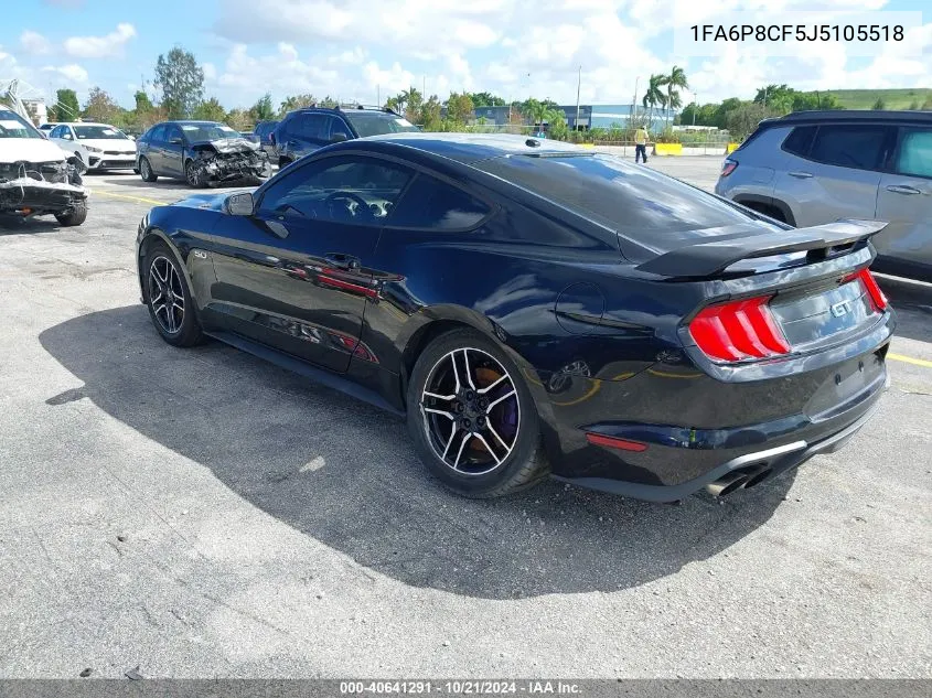 2018 Ford Mustang Gt VIN: 1FA6P8CF5J5105518 Lot: 40641291