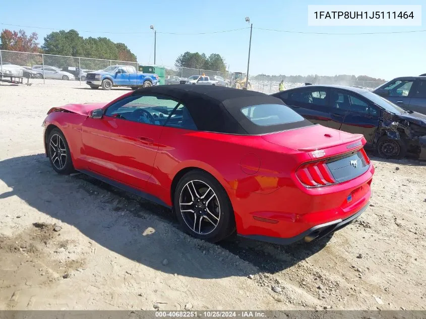 2018 Ford Mustang Ecoboost Premium VIN: 1FATP8UH1J5111464 Lot: 40682251