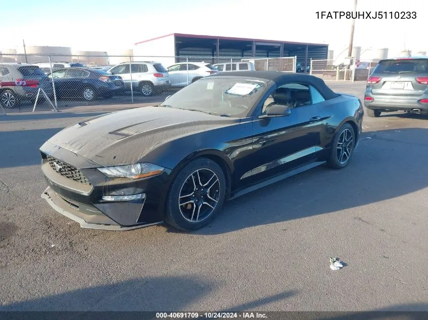 2018 Ford Mustang Ecoboost Premium VIN: 1FATP8UHXJ5110233 Lot: 40691709