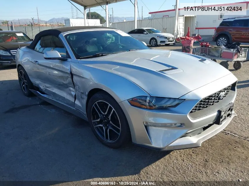 2018 Ford Mustang Ecoboost Premium VIN: 1FATP8UH4J5142434 Lot: 40696163