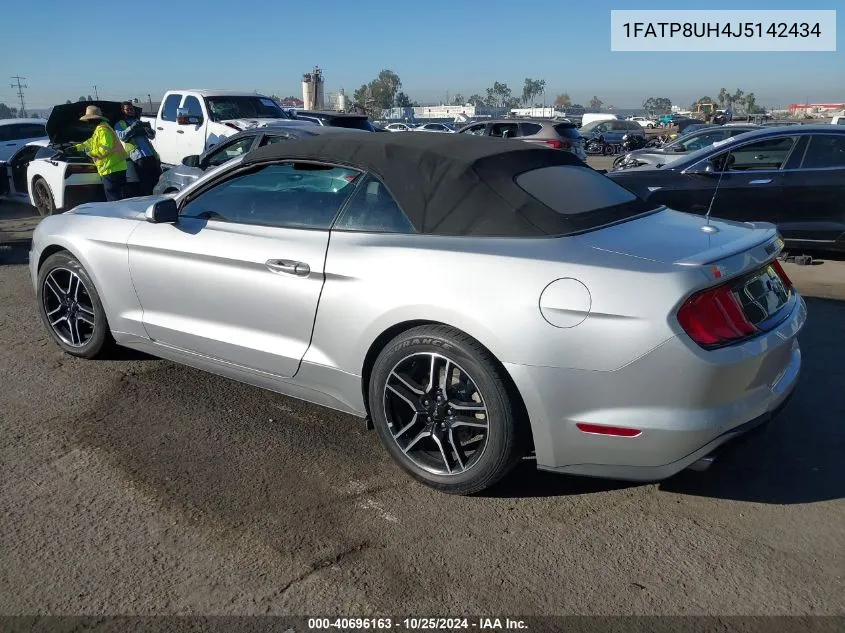 2018 Ford Mustang Ecoboost Premium VIN: 1FATP8UH4J5142434 Lot: 40696163