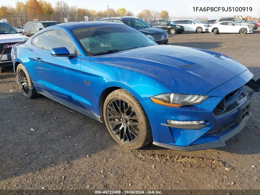 2018 Ford Mustang Gt VIN: 1FA6P8CF9J5100919 Lot: 40722459